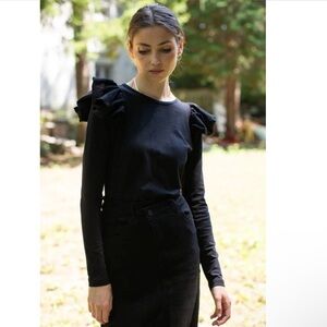 Adina LV Ruffle Shoulder Tee